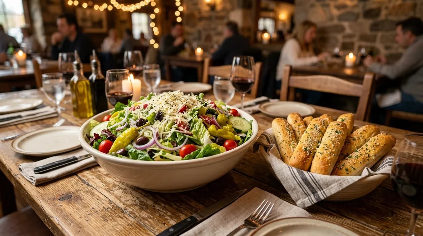 Our Famous Jumbo House Salad includes 12 Breadsticks (Serves 6)