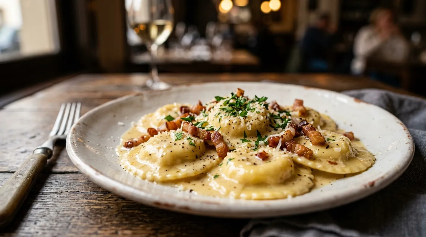Ravioli Carbonara