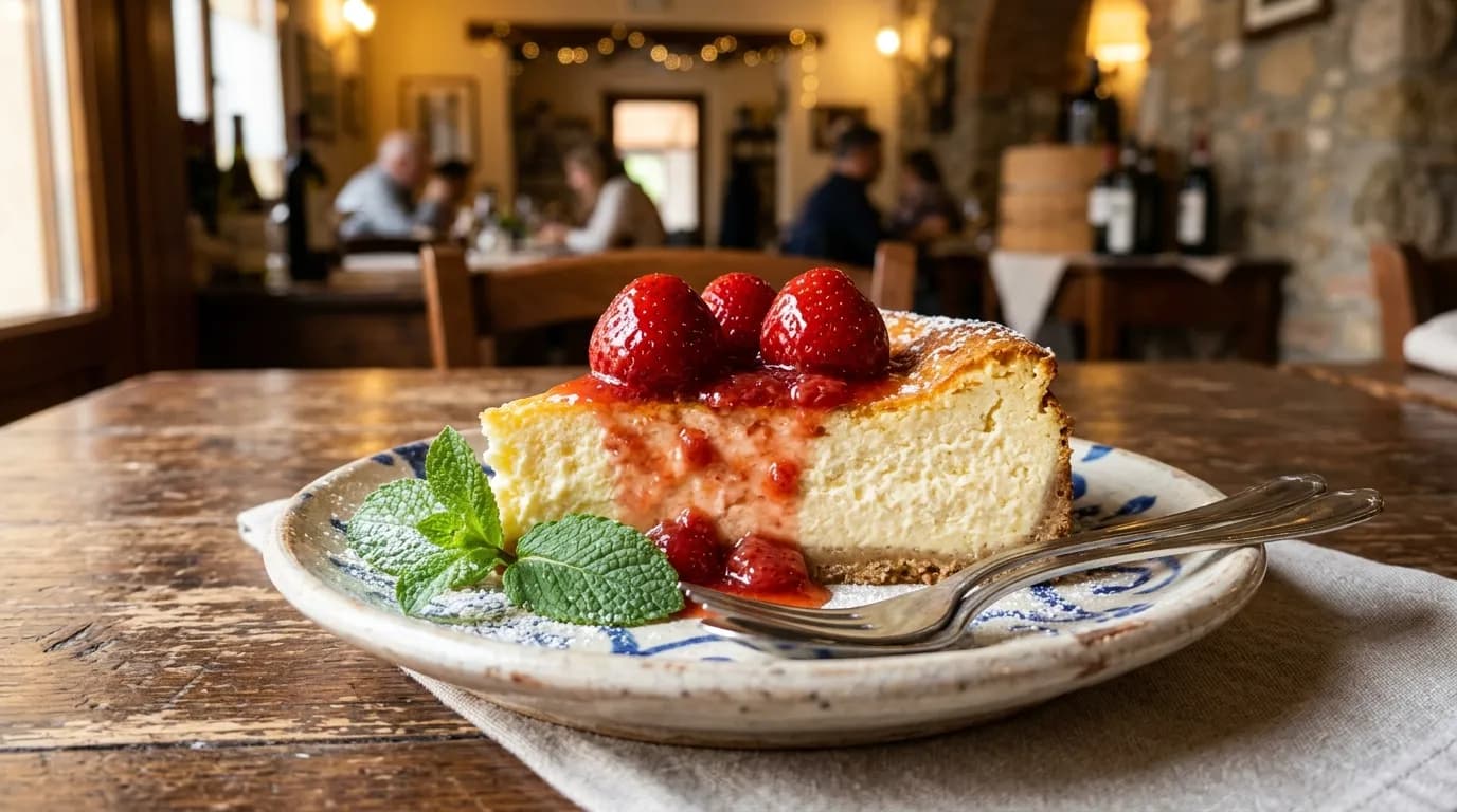 Sicilian Cheesecake with Strawberry Topping (V)